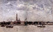 Eugene Boudin Le Port a Anvers oil